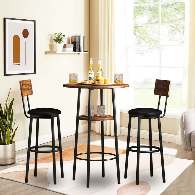 Round pub table with best sale bar stools